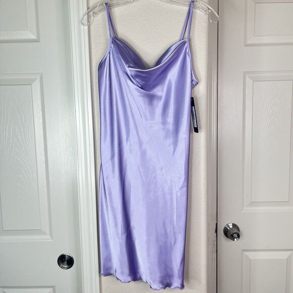 bebe Lavender Satin Cowl Neck Slip Midi Dress Women’s Size Small - Picture 1 of 10
